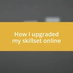 How I upgraded my skillset online